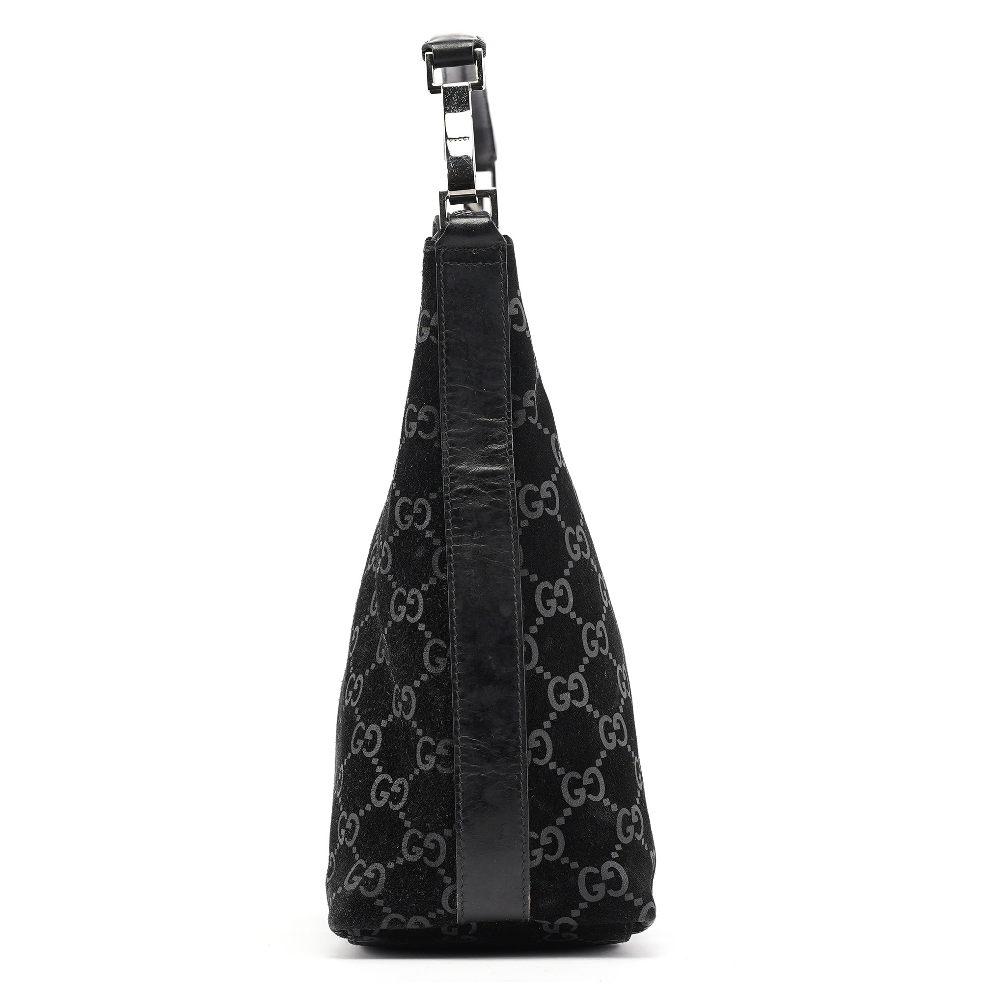 1997 Black GG Suede Shoulder Bag