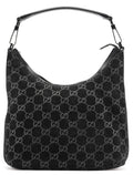 1997 Black GG Suede Shoulder Bag