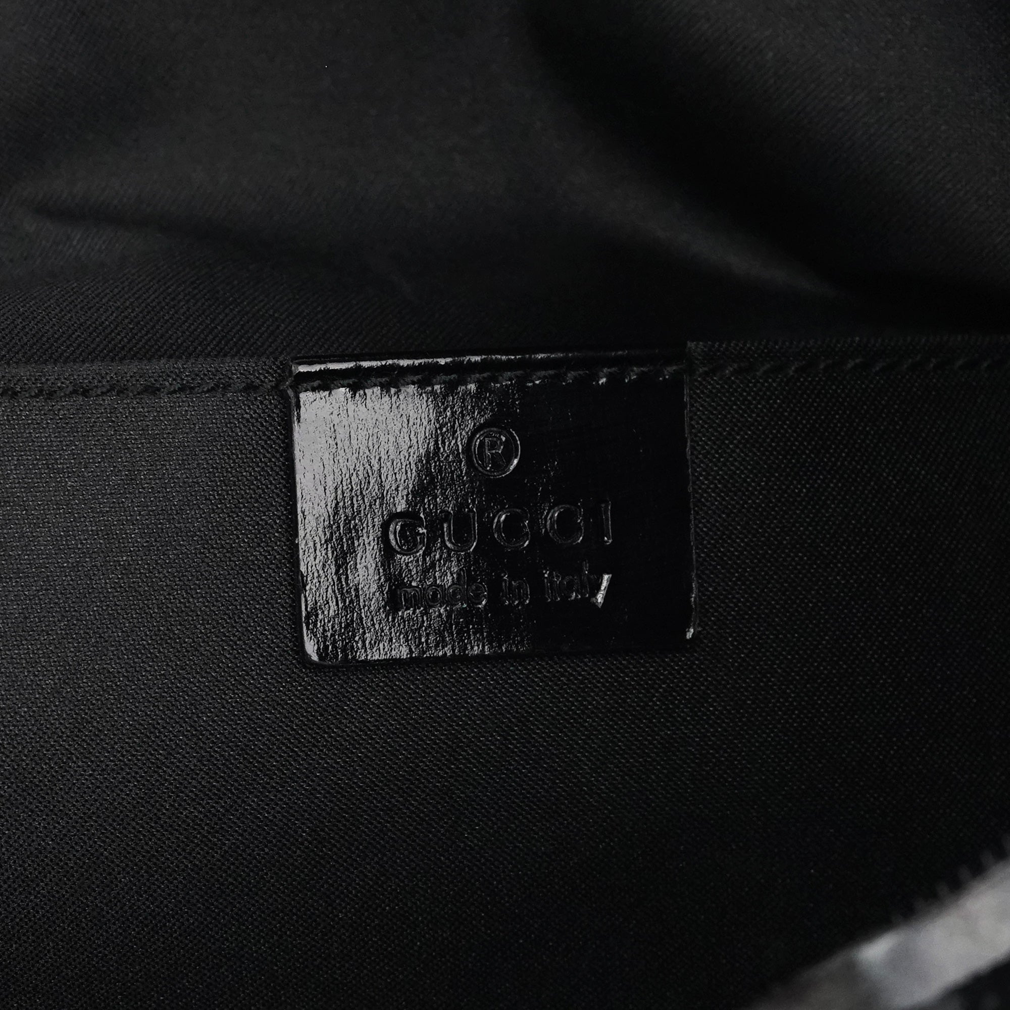 1997 Black GG Suede Shoulder Bag