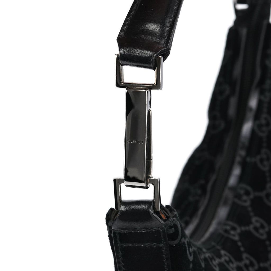 1997 Black GG Suede Shoulder Bag