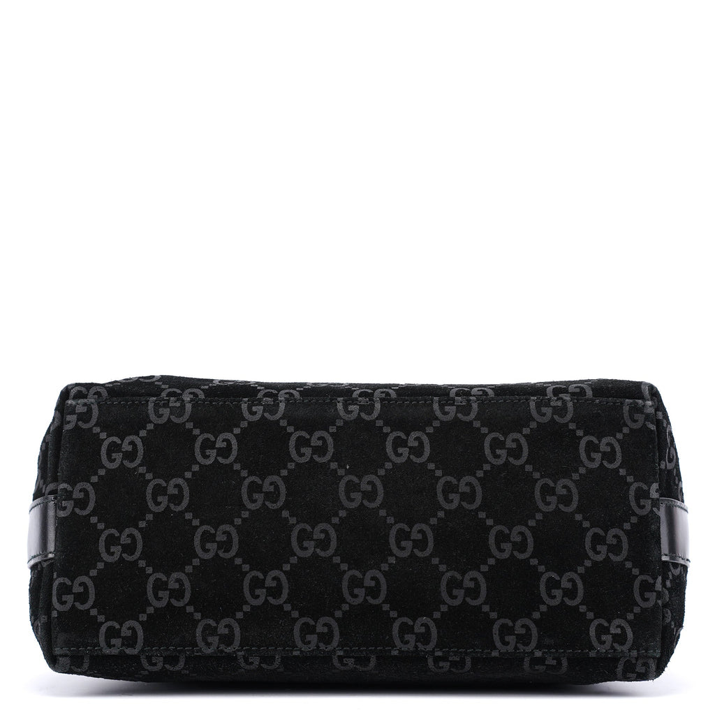 1997 Black GG Suede Shoulder Bag