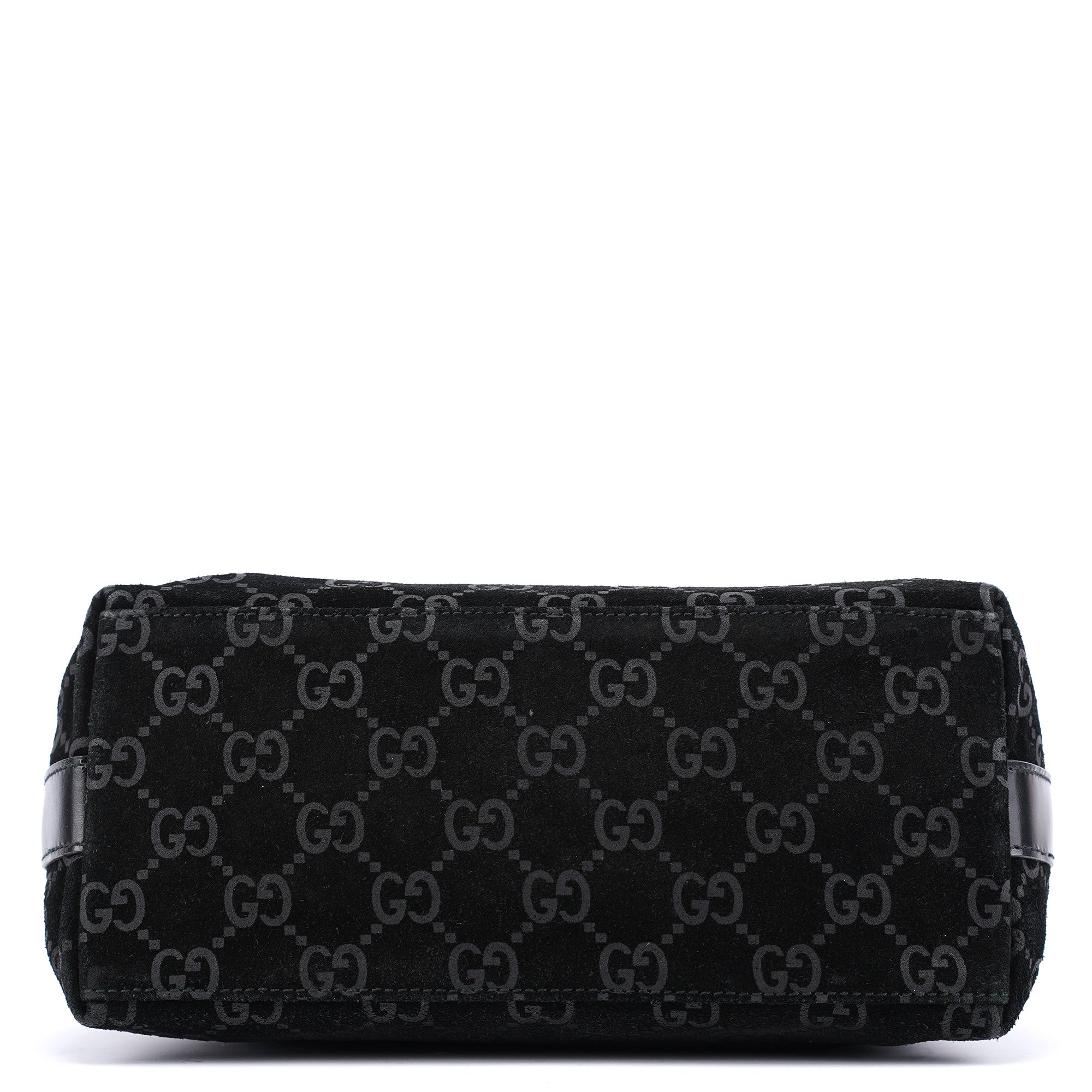 1997 Black GG Suede Shoulder Bag