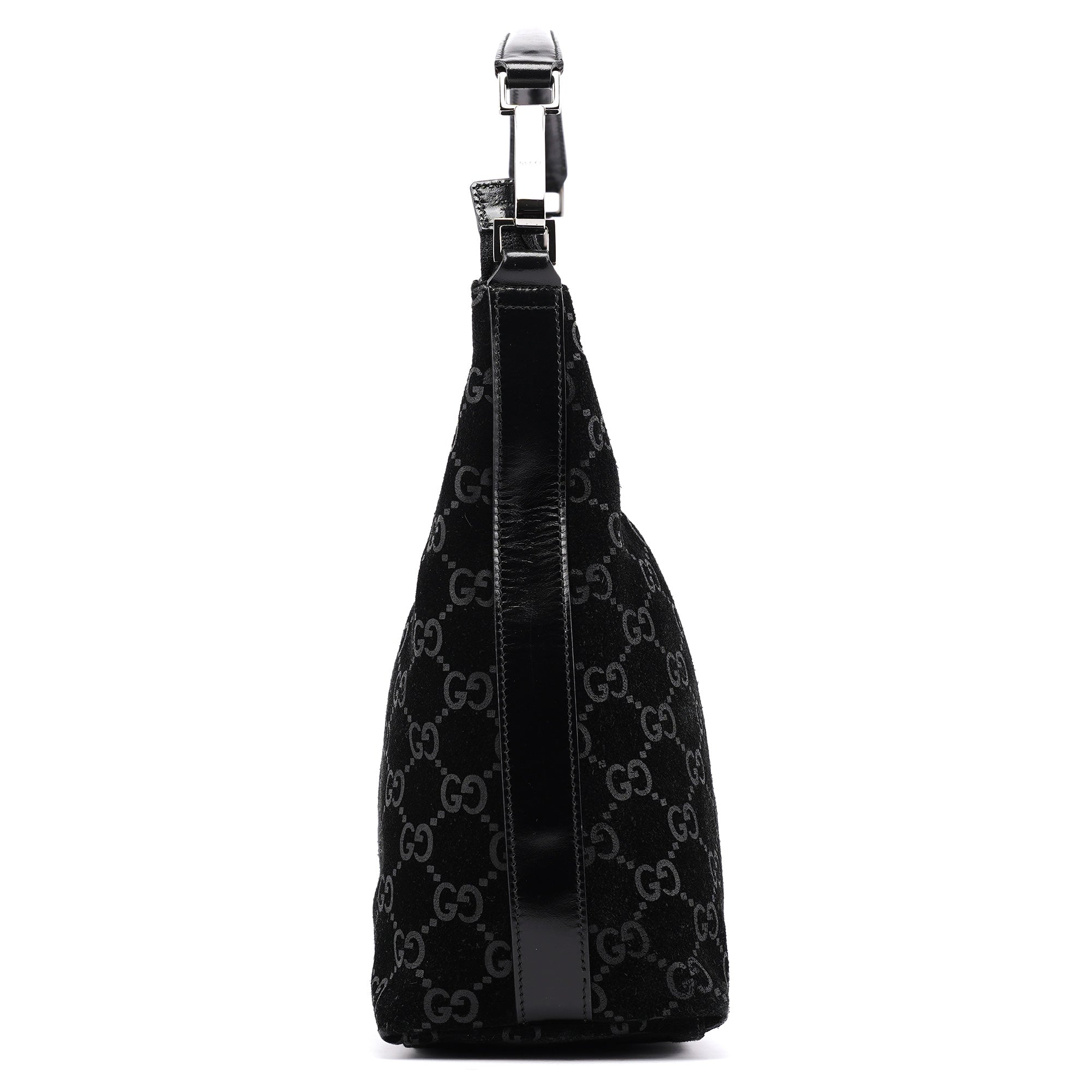 1997 Black GG Suede Shoulder Bag
