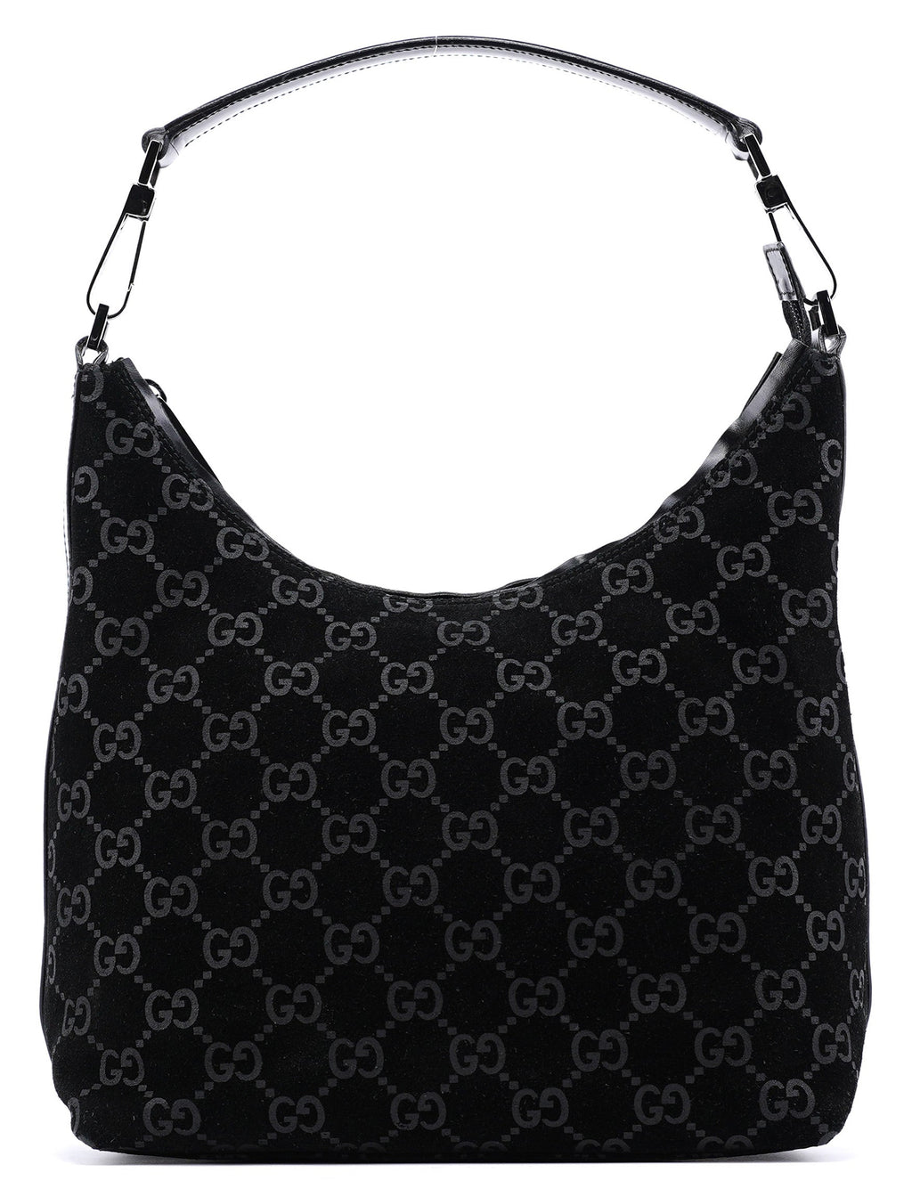 1997 Black GG Suede Shoulder Bag