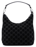 1997 Black GG Suede Shoulder Bag