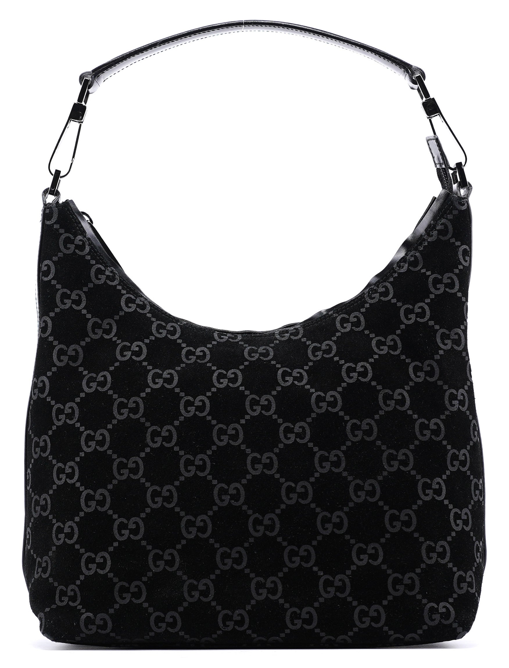 1997 Black GG Suede Shoulder Bag