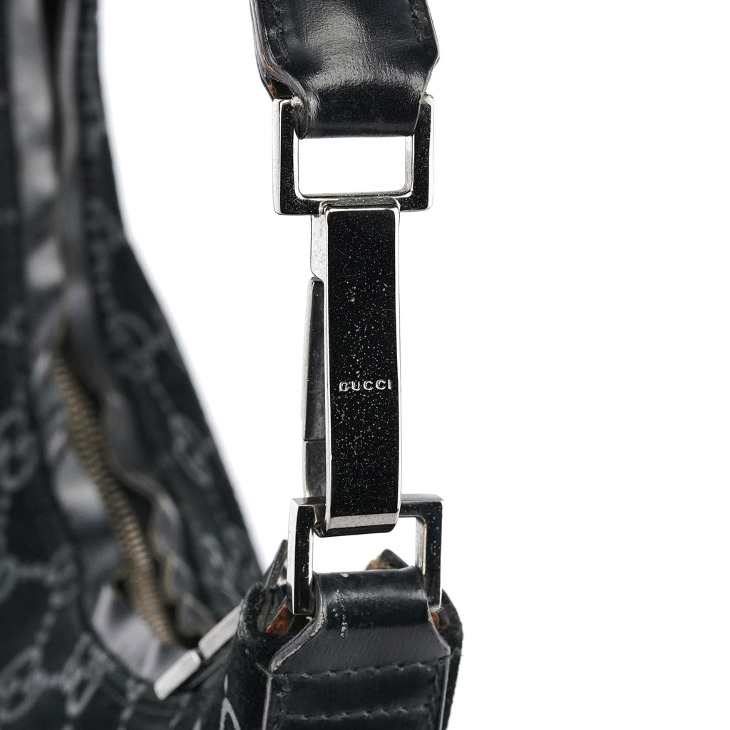 1997 Black GG Suede Shoulder Bag