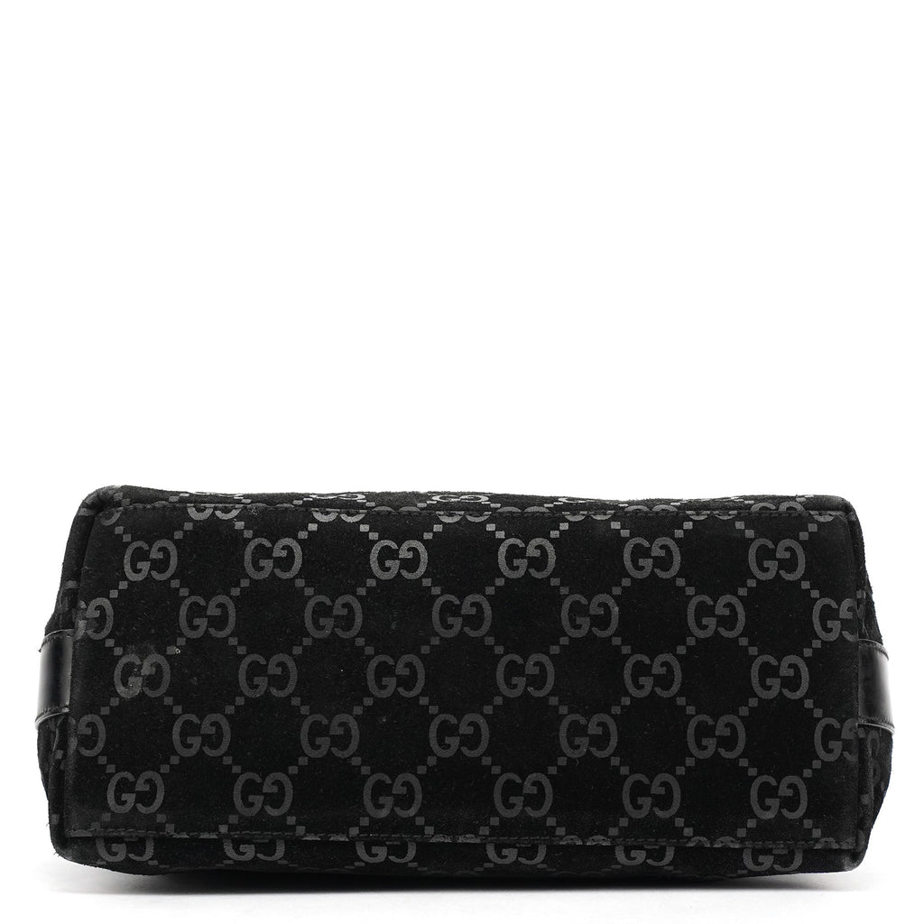 1997 Black GG Suede Shoulder Bag