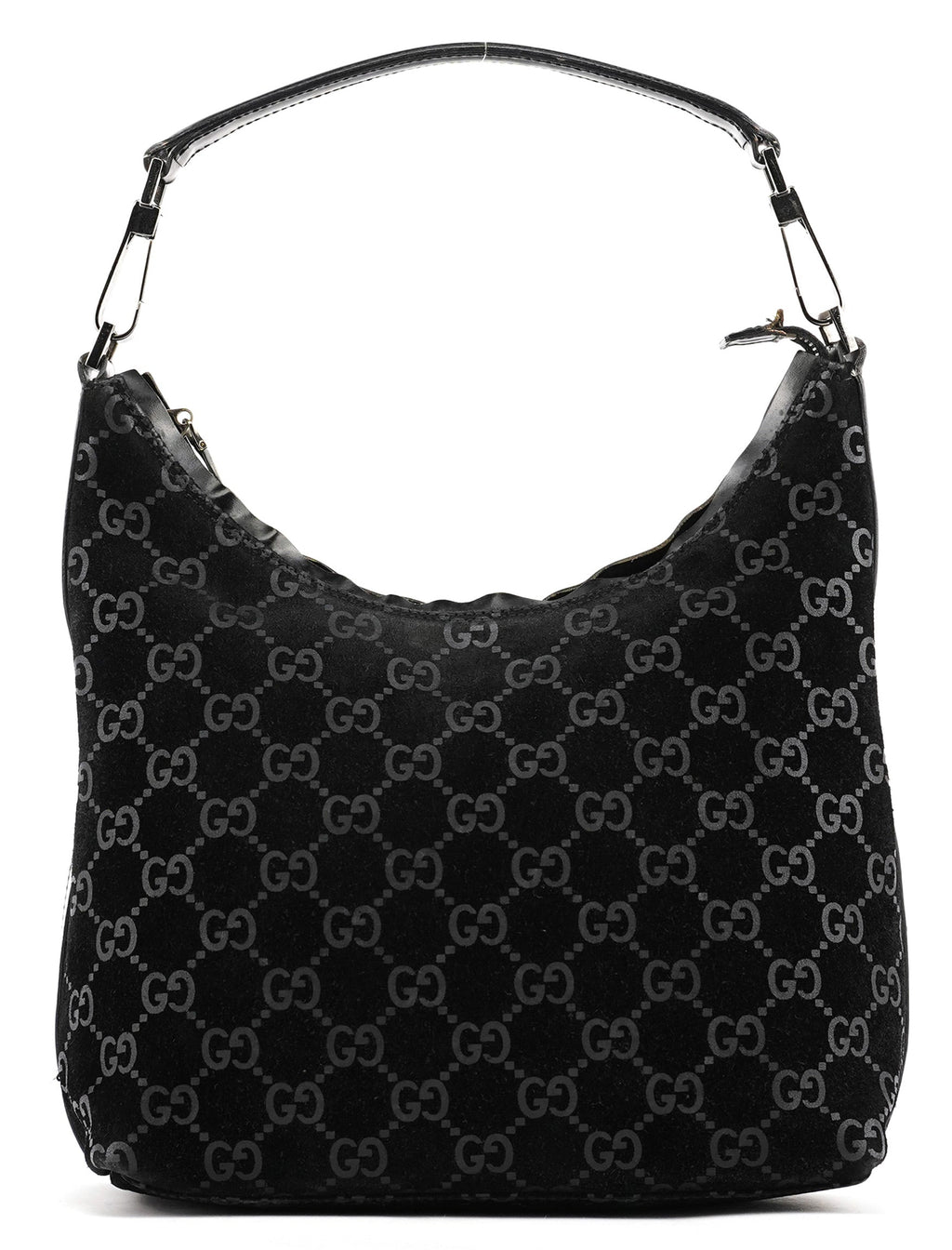 1997 Black GG Suede Shoulder Bag