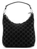 1997 Black GG Suede Shoulder Bag