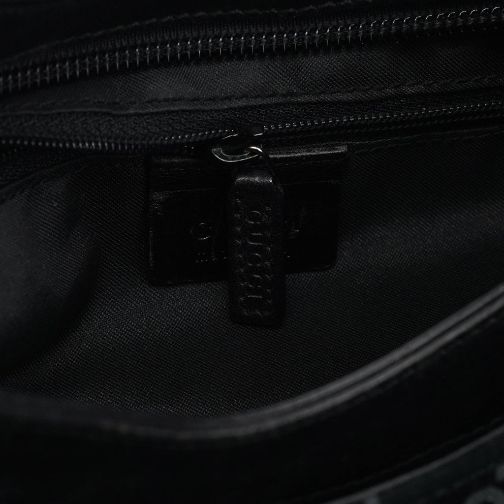 1997 Black GG Suede Shoulder Bag
