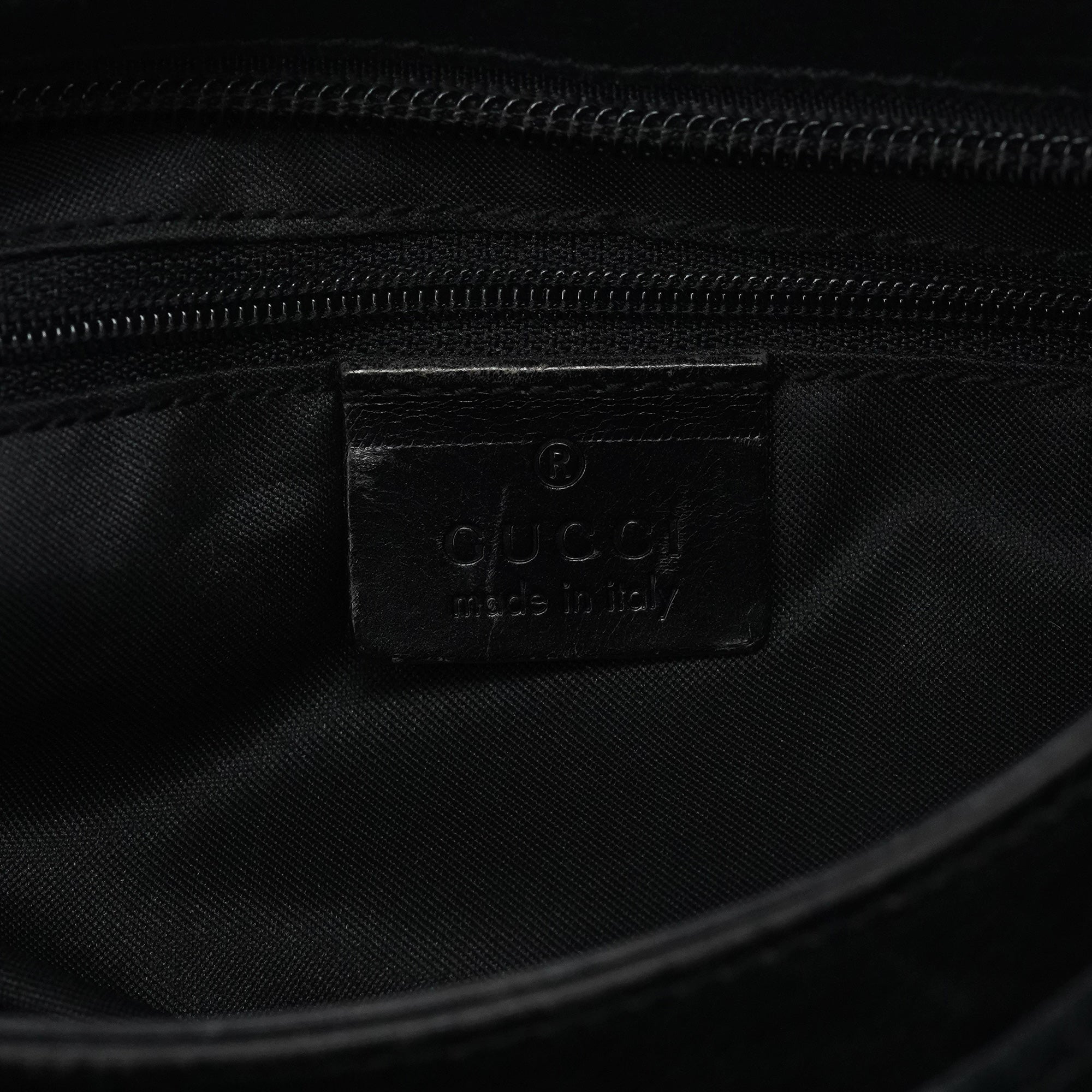 1997 Black GG Suede Shoulder Bag