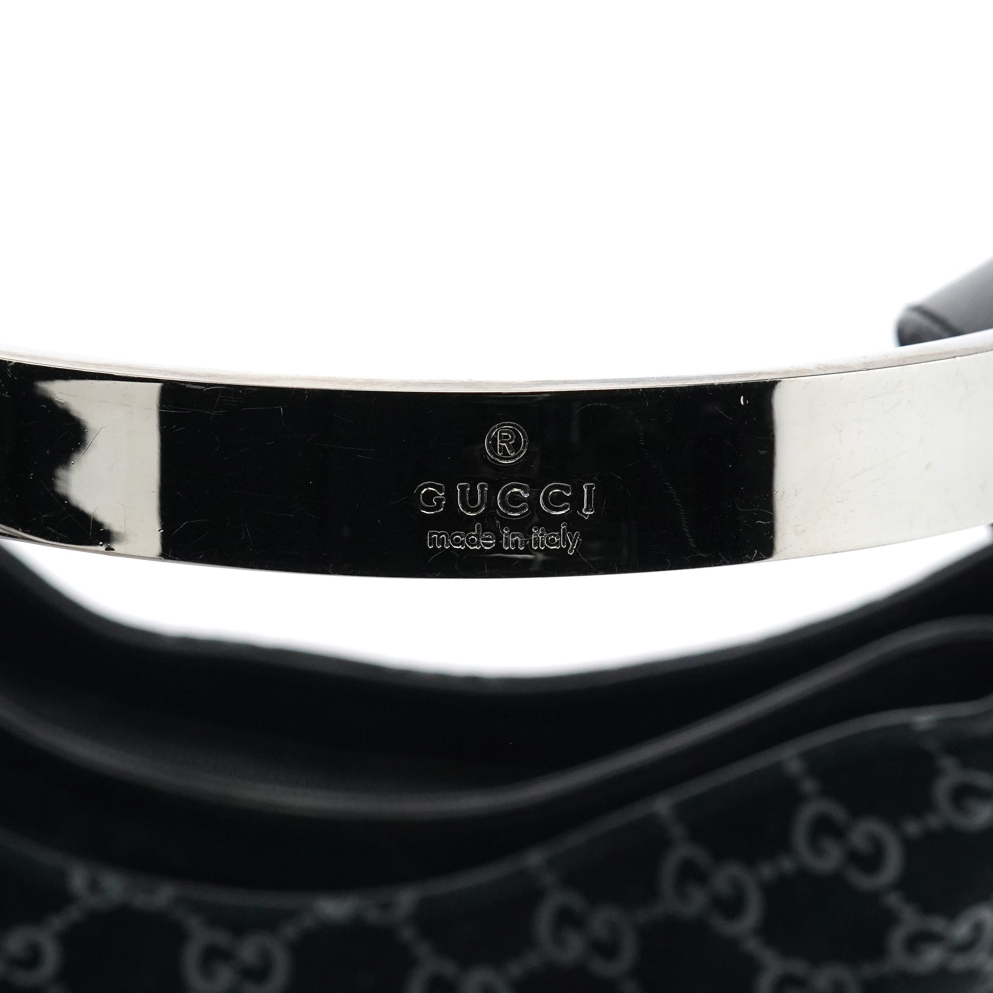 1997 Black GG Suede Shoulder Bag