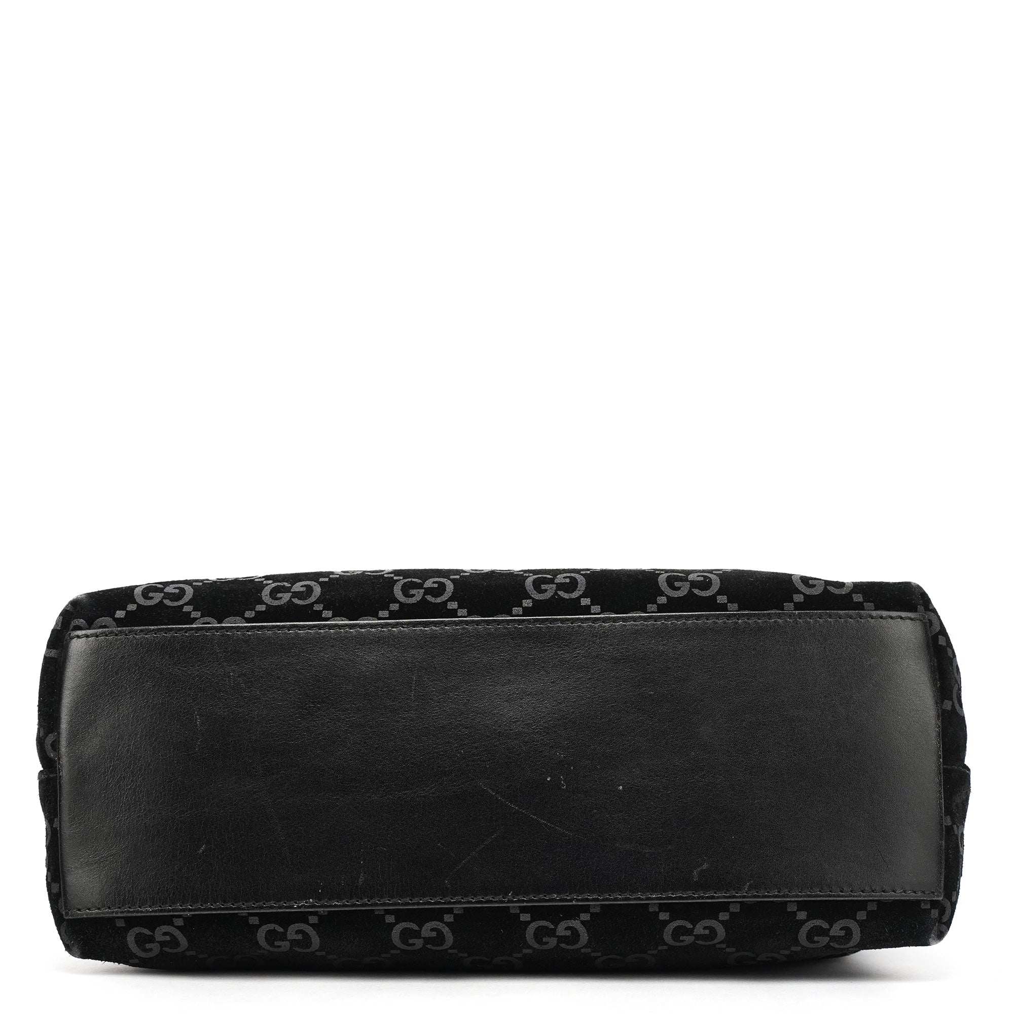 1997 Black GG Suede Shoulder Bag