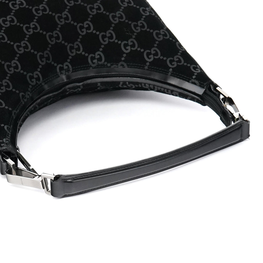 1997 Black GG Suede Shoulder Bag