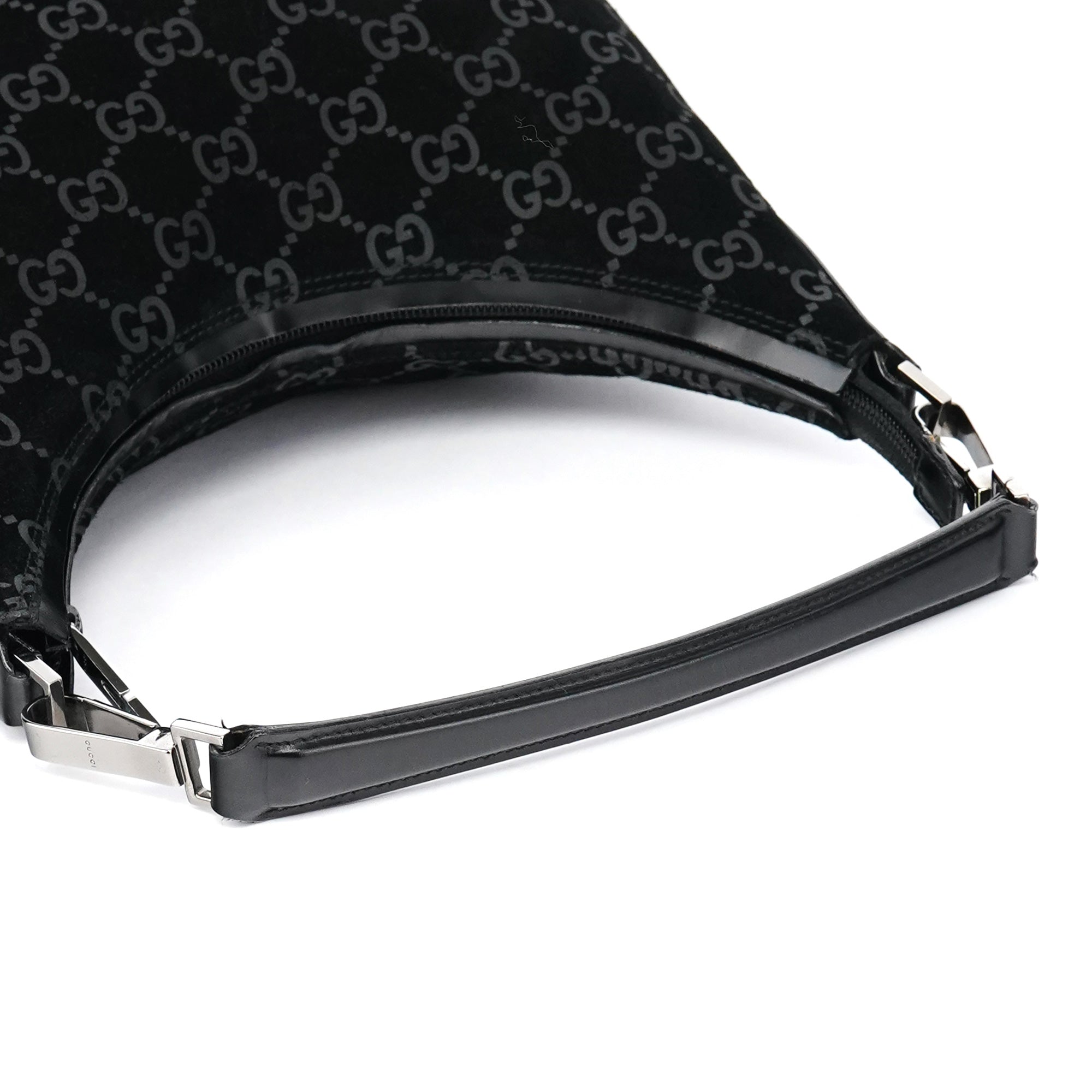1997 Black GG Suede Shoulder Bag