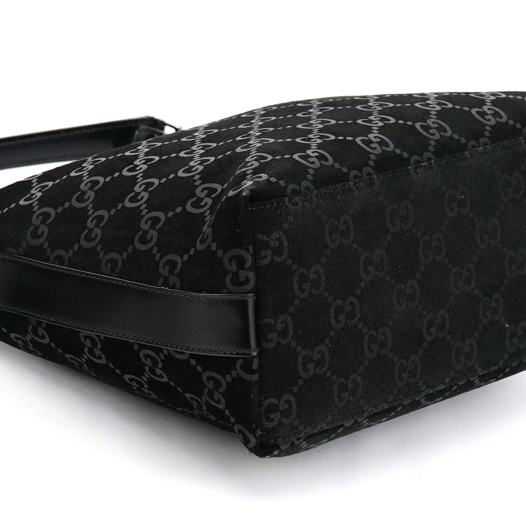 1997 Black GG Suede Shoulder Bag