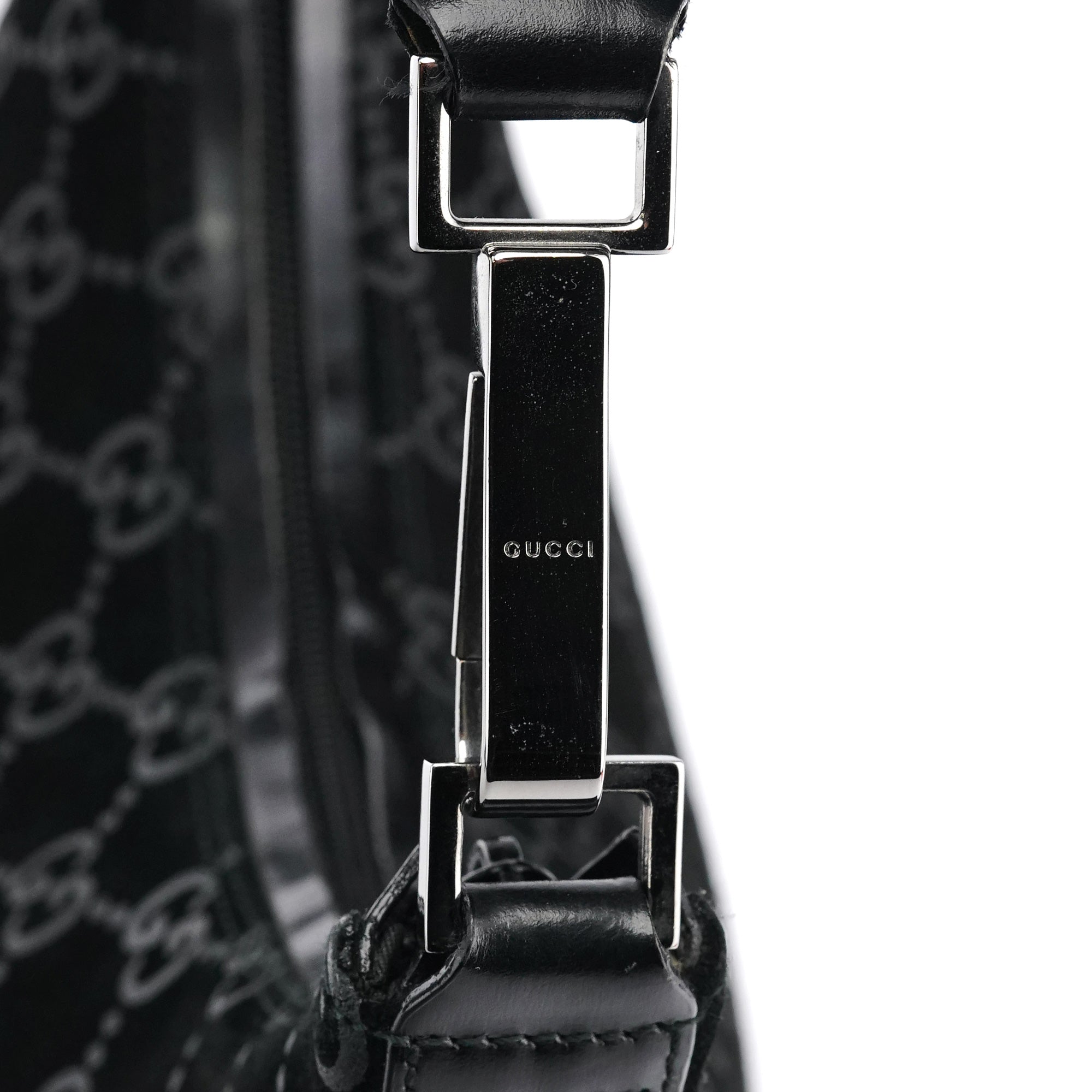 1997 Black GG Suede Shoulder Bag