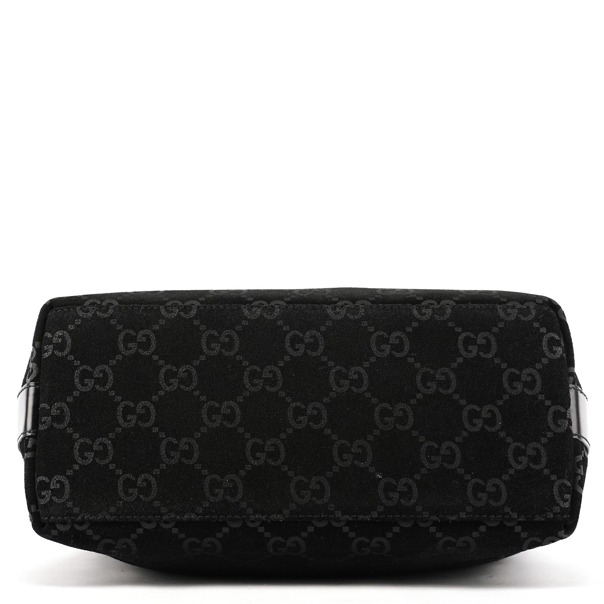 1997 Black GG Suede Shoulder Bag