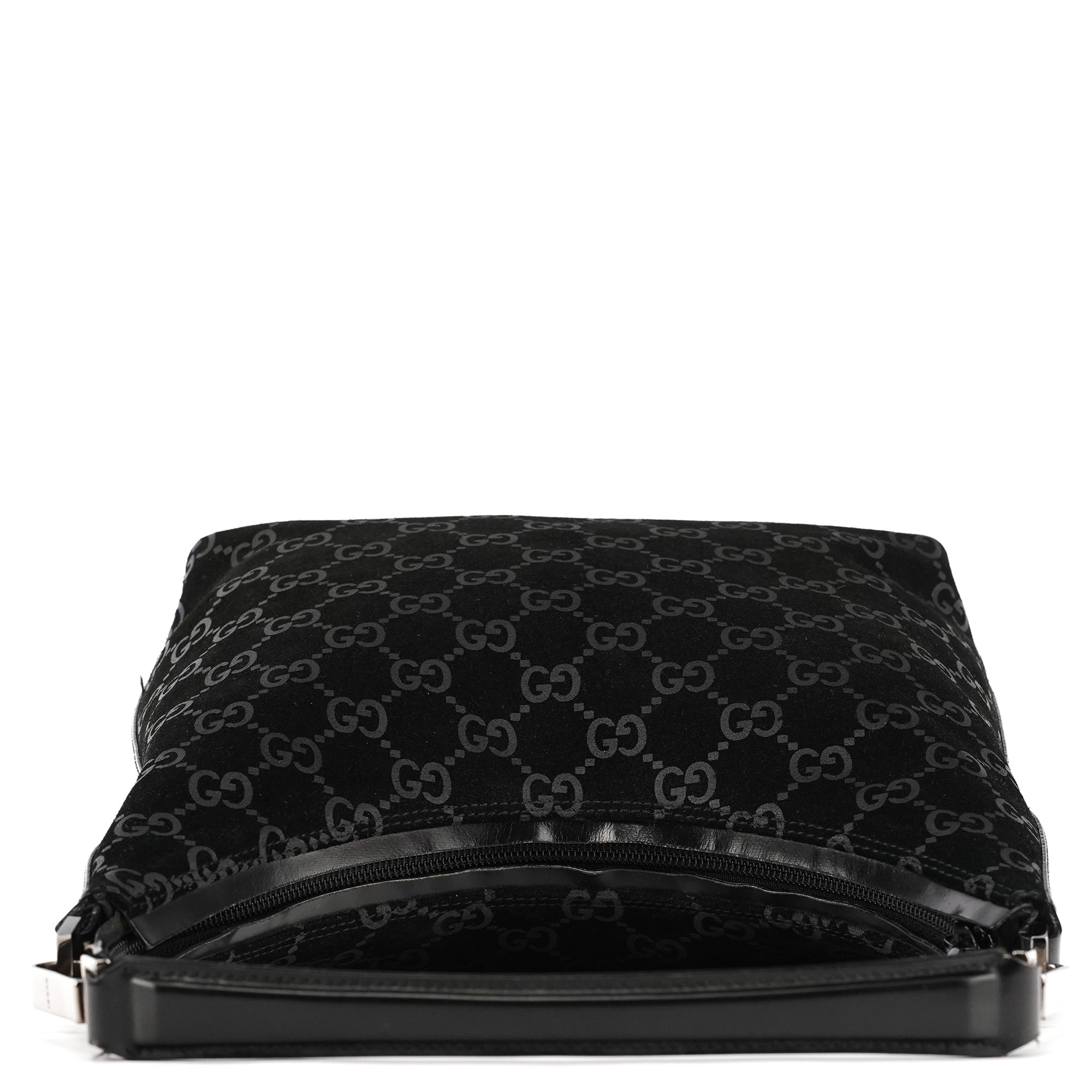 1997 Black GG Suede Shoulder Bag