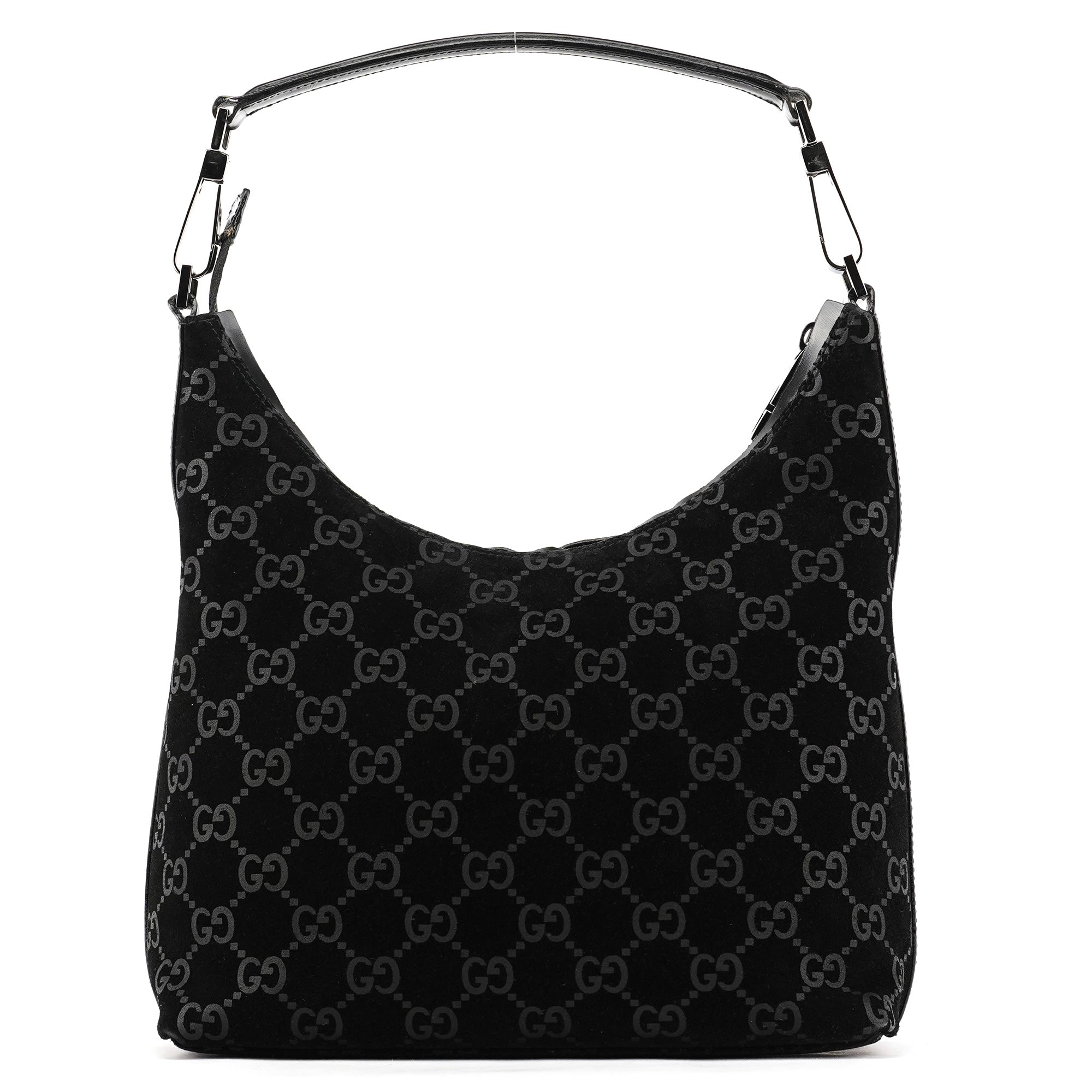 1997 Black GG Suede Shoulder Bag