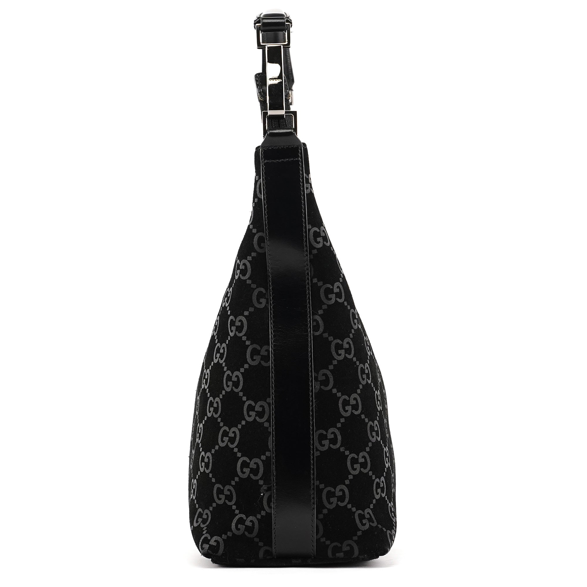 1997 Black GG Suede Shoulder Bag