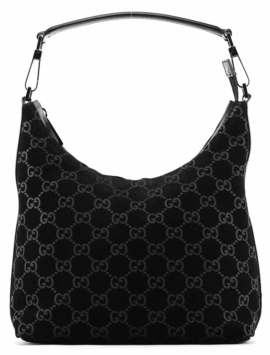1997 Black GG Suede Shoulder Bag