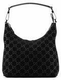 1997 Black GG Suede Shoulder Bag