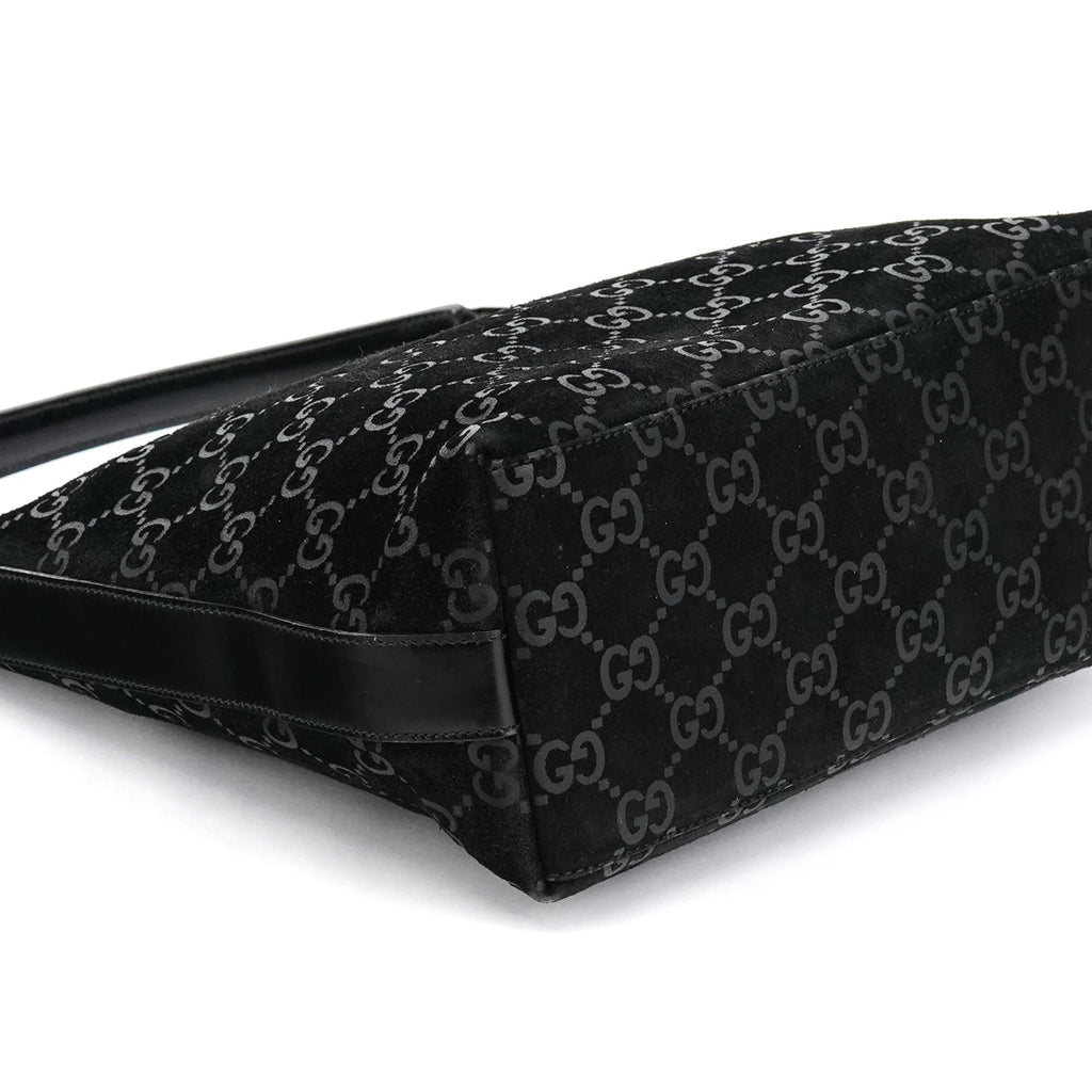 1997 Black GG Suede Shoulder Bag