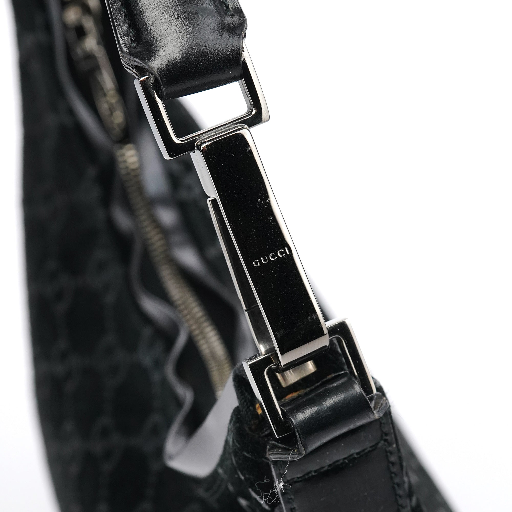 1997 Black GG Suede Shoulder Bag
