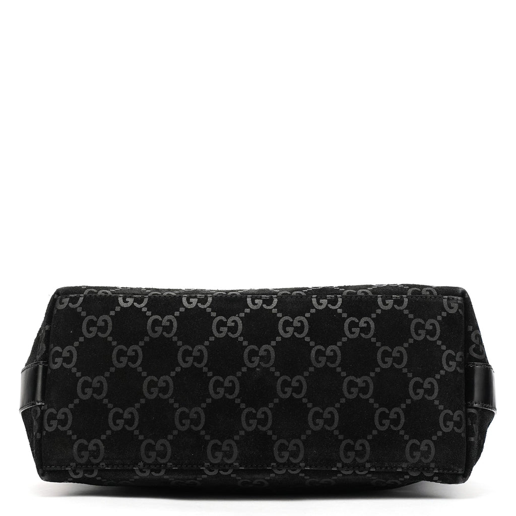 1997 Black GG Suede Shoulder Bag