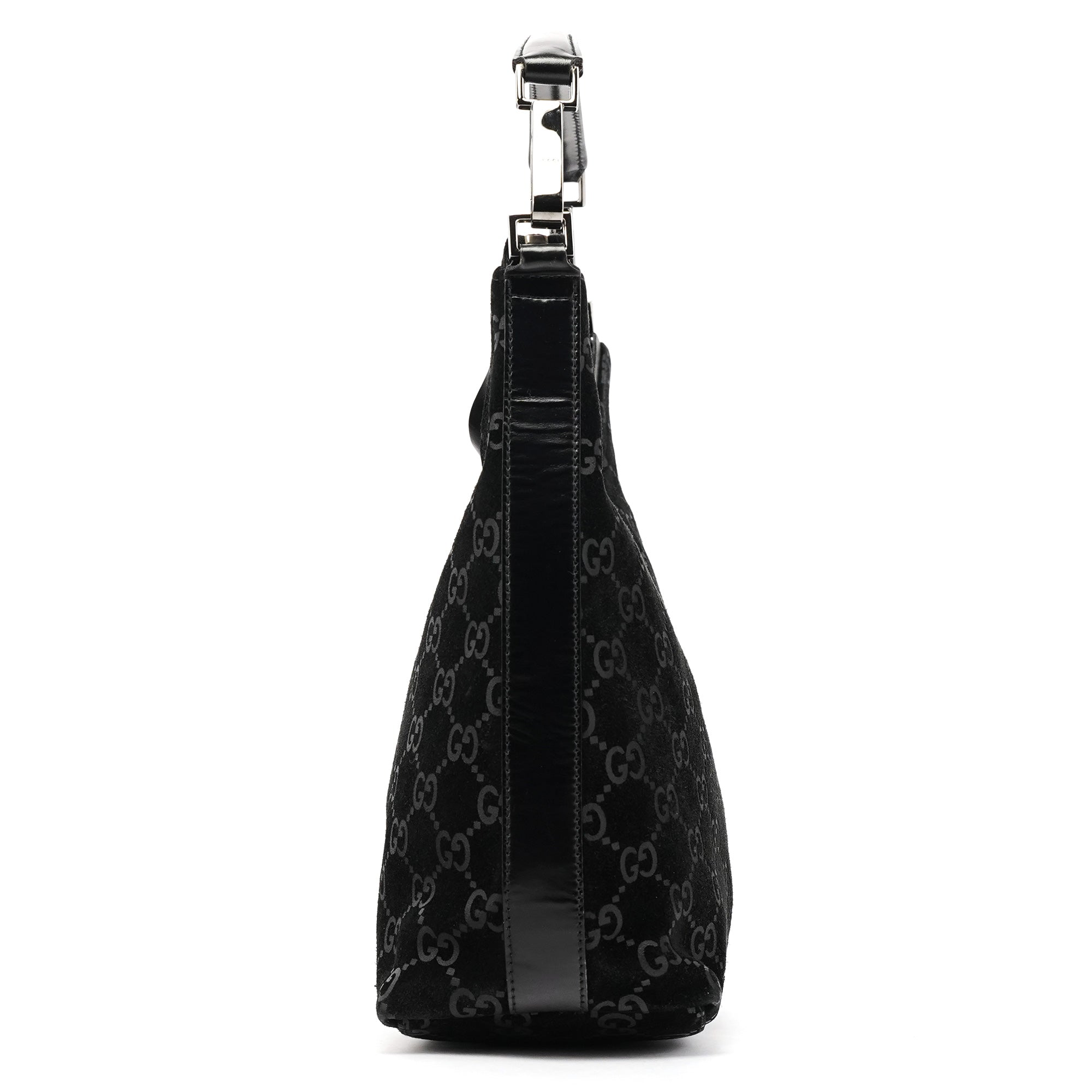 1997 Black GG Suede Shoulder Bag
