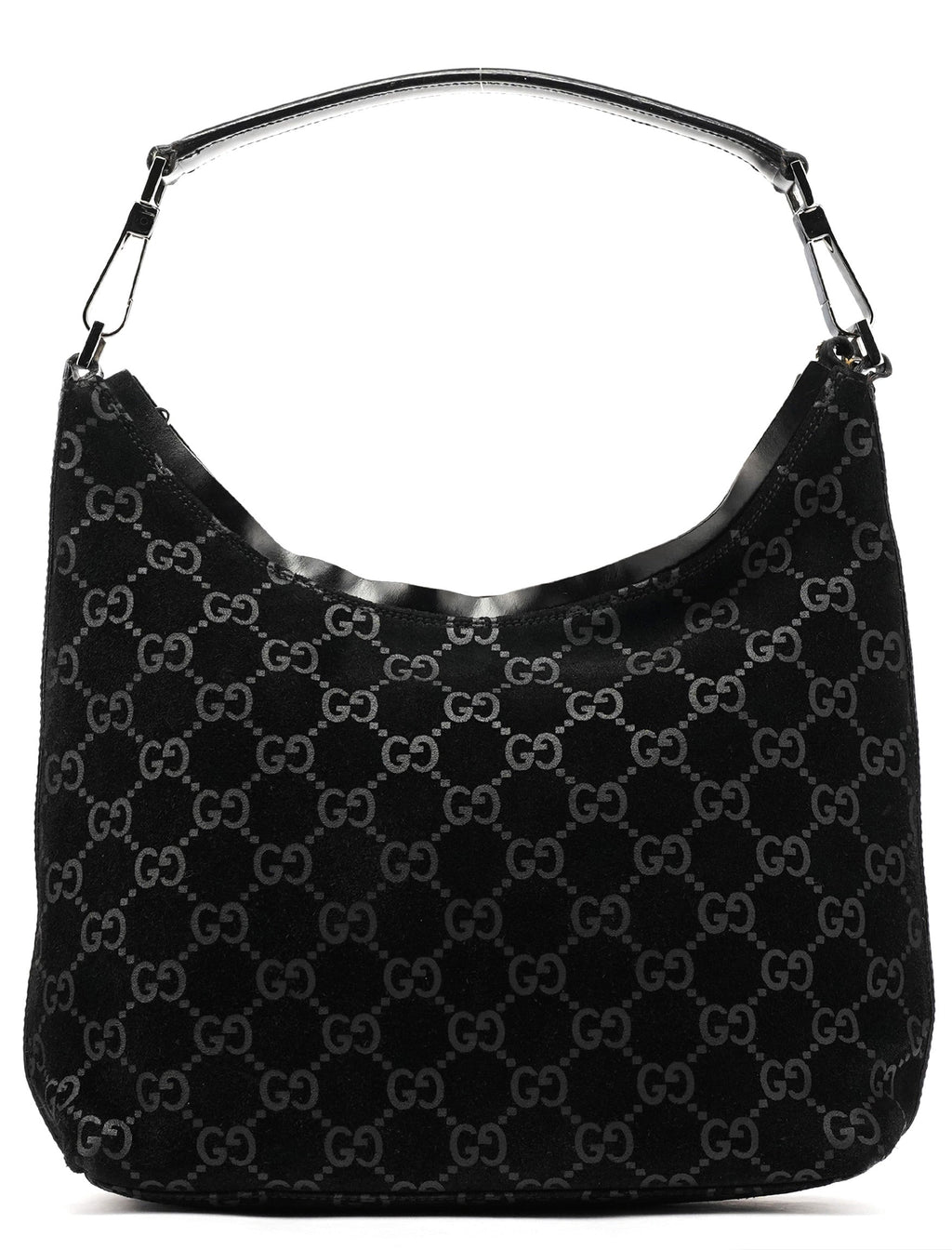 1997 Black GG Suede Shoulder Bag