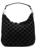 1997 Black GG Suede Shoulder Bag