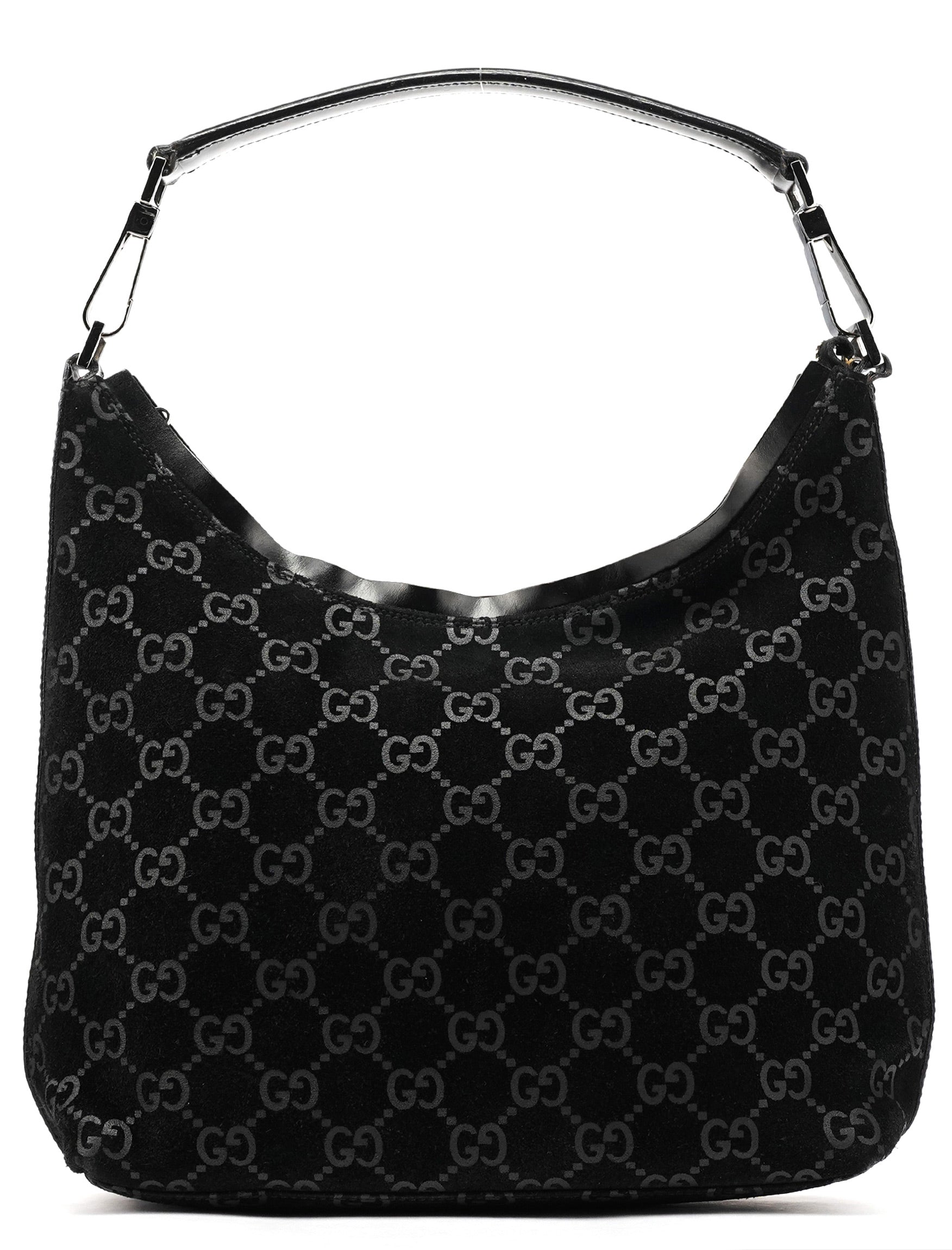 1997 Black GG Suede Shoulder Bag