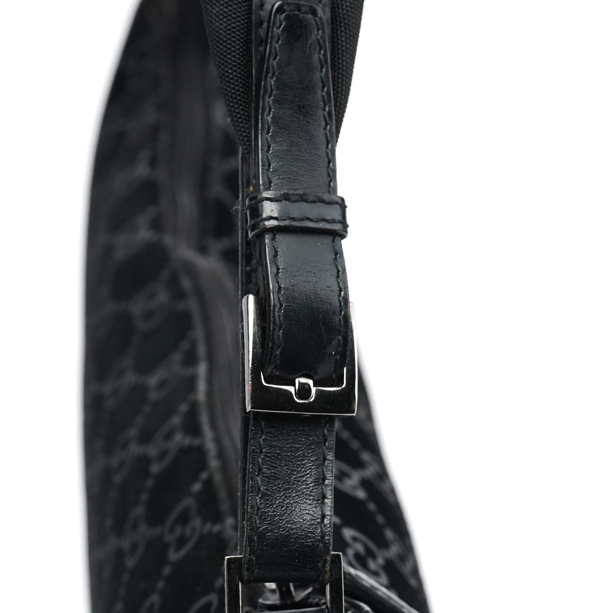 1997 Black GG Suede Shoulder Bag