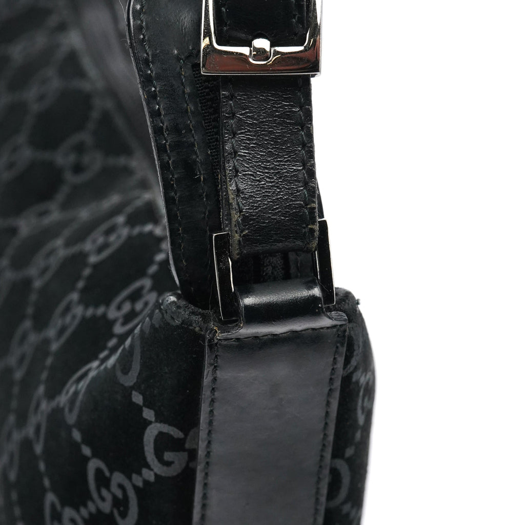 1997 Black GG Suede Shoulder Bag