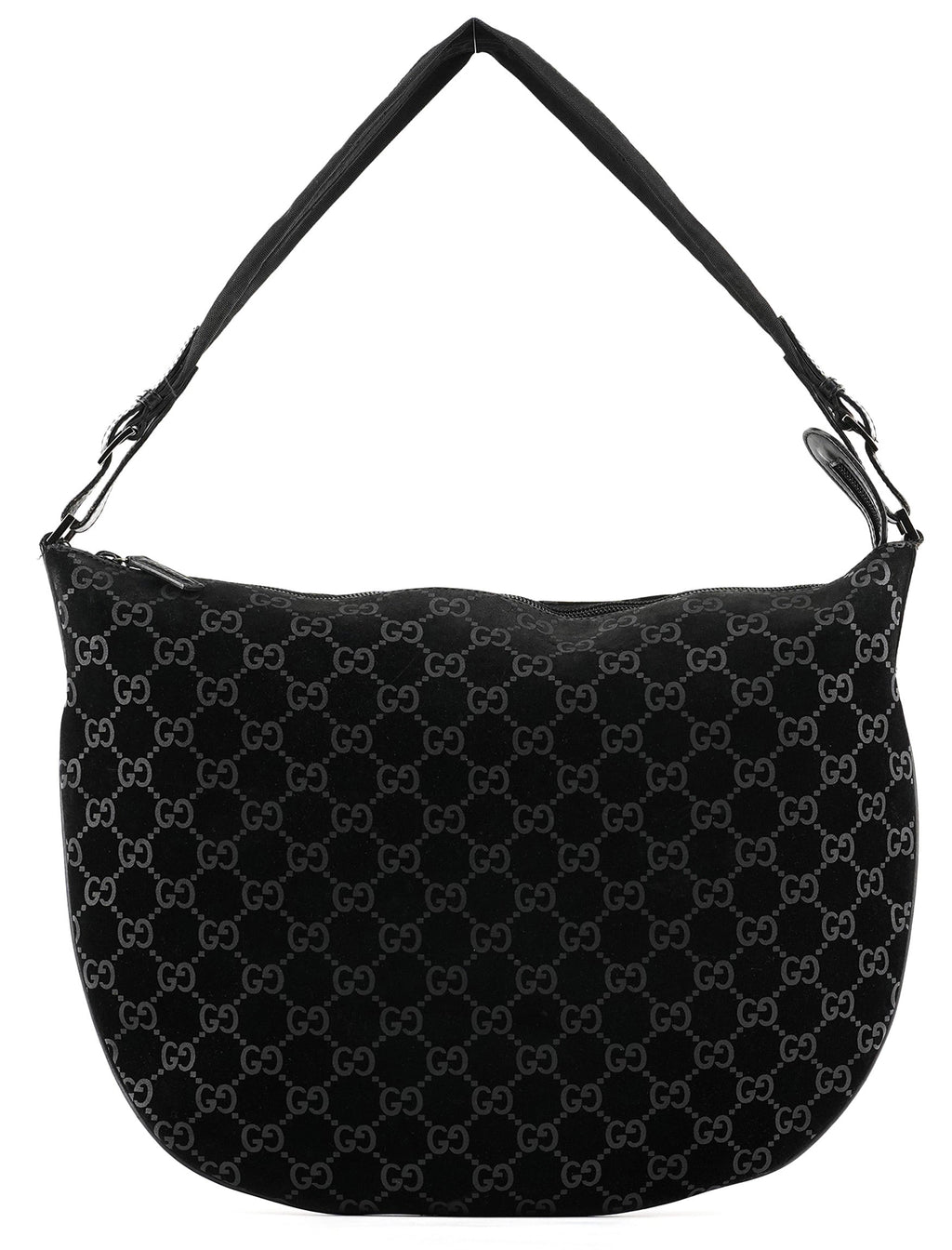 1997 Black GG Suede Shoulder Bag