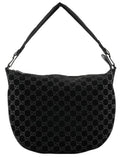 1997 Black GG Suede Shoulder Bag