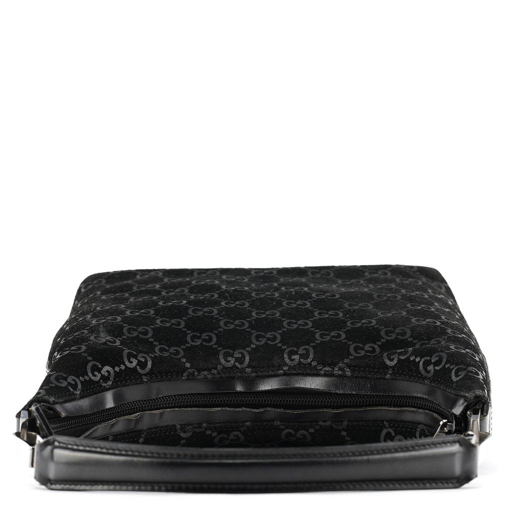 1997 Black GG Suede Shoulder Bag