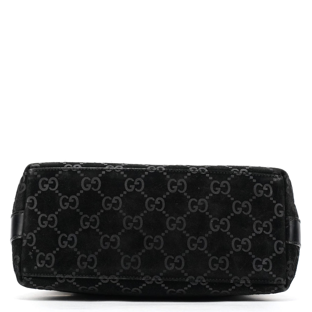 1997 Black GG Suede Shoulder Bag