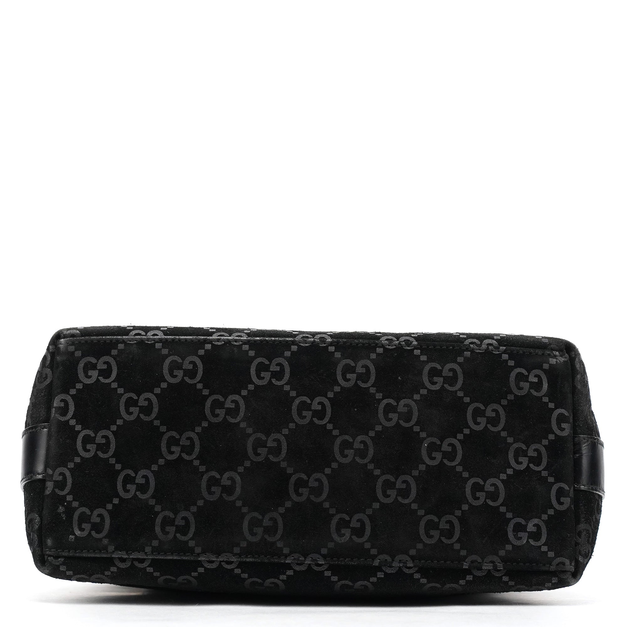 1997 Black GG Suede Shoulder Bag