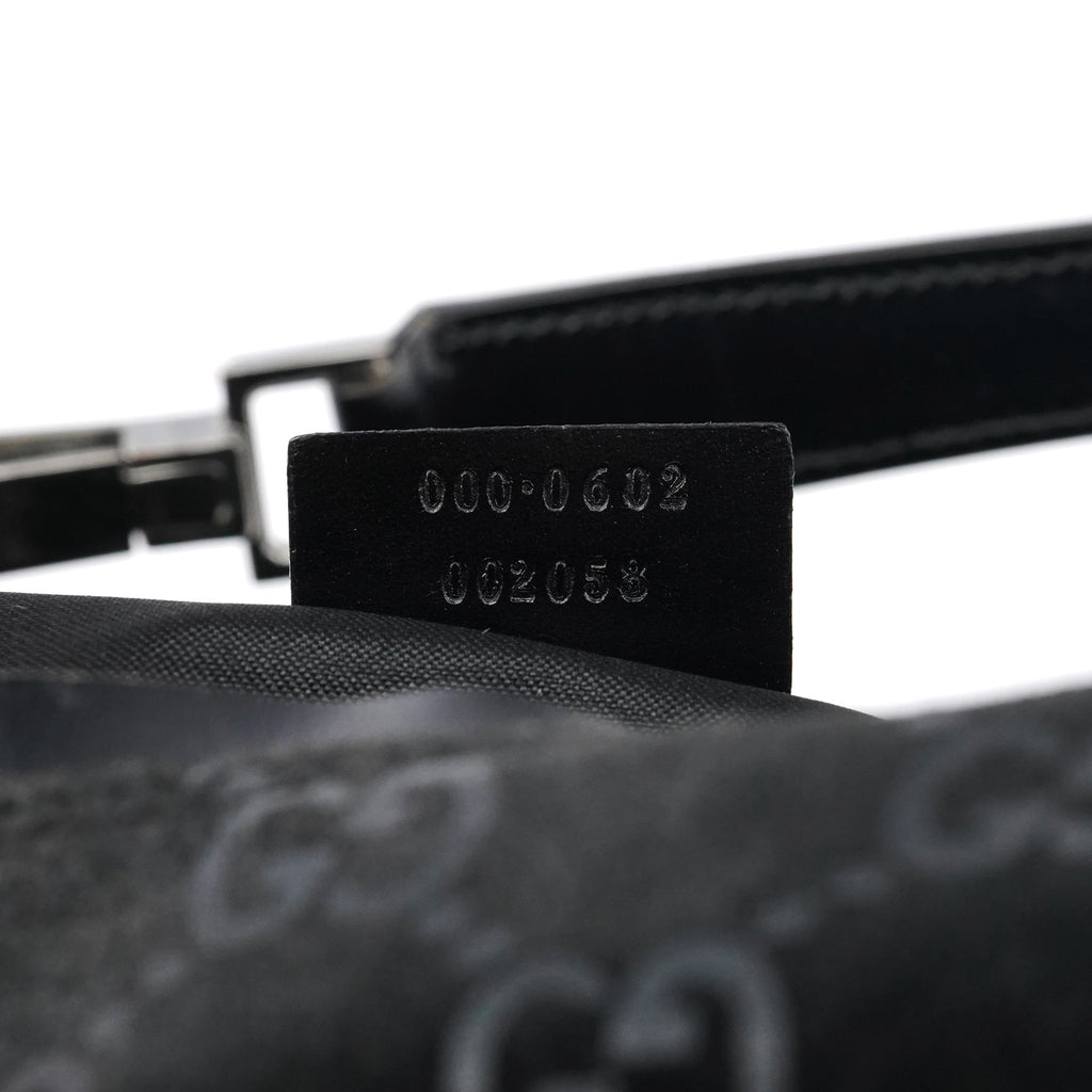 1997 Black GG Suede Shoulder Bag