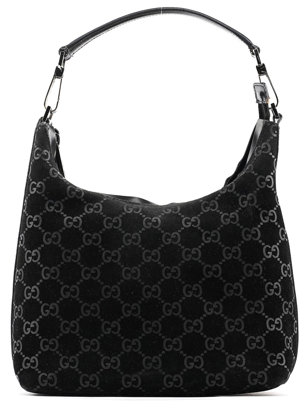 1997 Black GG Suede Shoulder Bag