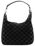 1997 Black GG Suede Shoulder Bag