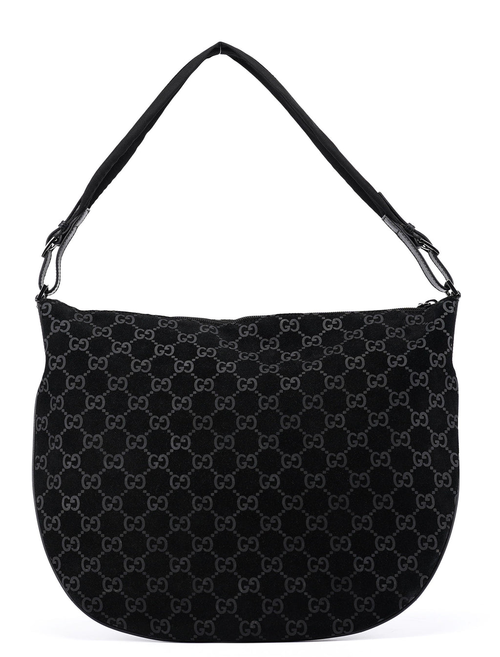1997 Black GG Suede Shoulder Bag