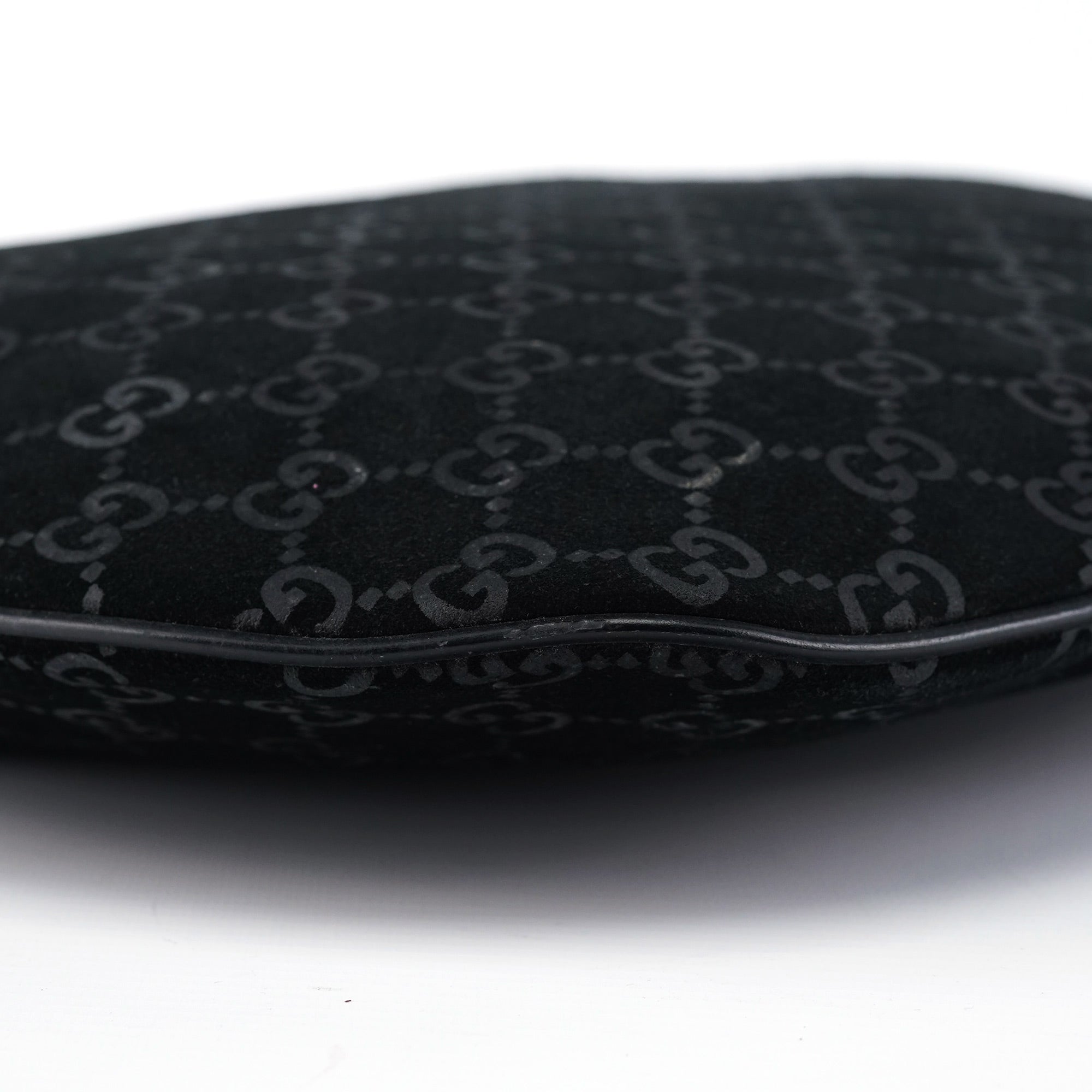 1997 Black GG Suede Shoulder Bag