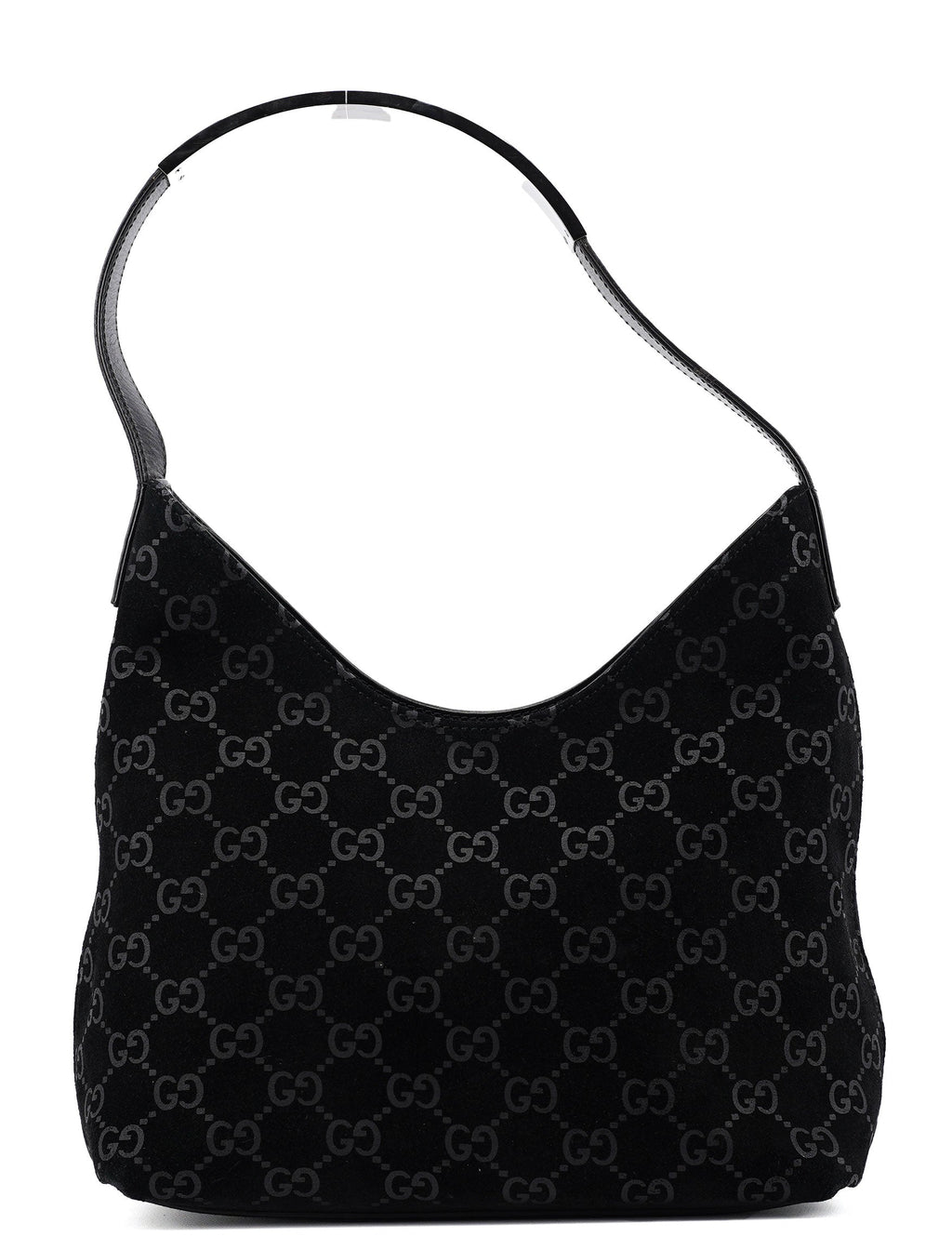 1997 Black GG Suede Shoulder Bag