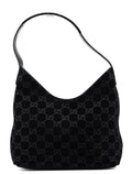 1997 Black GG Suede Shoulder Bag