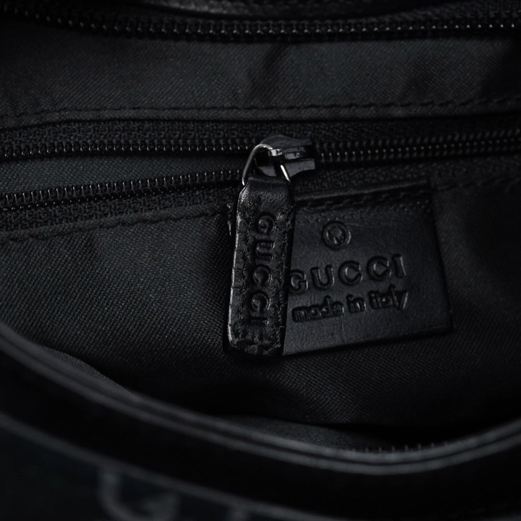1997 Black GG Suede Shoulder Bag